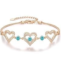 CDE Forever Love Heart Necklaces for Women, Wedding Anniversary, Birthday Mothers Day Gifts for Mom, Mother, Wife, Girlfriend, S925 Silver Jewelry with Birthstone Pendant