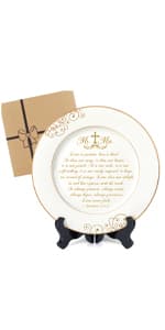 25th Anniversary Plate with Platinum Foil - Silver 25 Year Marriage Anniversary Wedding Gifts for Couple Her Him Husband Wife, 9"