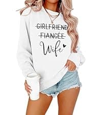 Girlfriend Fiancee Wife Shirt Women Bride Honeymoon Vacation Tees Valentine Gift