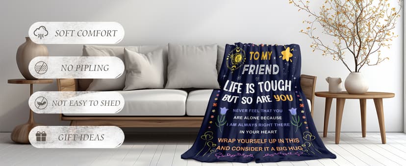 Best Friend Birthday Gifts for Women - Friendship Gift for Women - Christmas Valentines Graduation Birthday Gift Ideas for Best Friend Bestie BFF - Presents for Female Unique - Throw Blanket 50"x60"