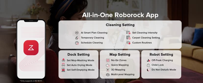 roborock QV 35S Robot Vacuum and Mop, All-in-one Vacuum Cleaner, 10,000Pa Powerful Suction, Self Emptying & Refilling, Self Mop Washing & Air Drying, Anti-Tangle Brushes for Home, Pet Hairs, Black