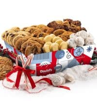 David's Cookies Merry Christmas Assorted Brownies & Crumb Cake Gift Tin 16pcs - Delicious, Fresh Baked Snacks, Gourmet Chocolate Fudge Slices, Brownies, Ideal Gift for Christmas Holidays