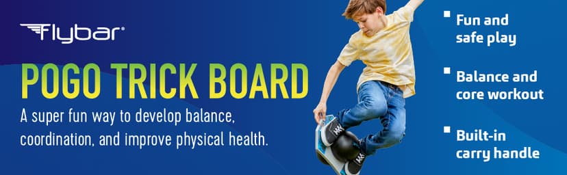 Flybar Pogo Trick Ball for Kids – Balance Bounce Board with Anti-Slip Deck – Pump Included - Indoor & Outdoor Toys for Boys and Girls Fun Way to Reduce Screen Time Supports up to 160 lbs – Ages 6+