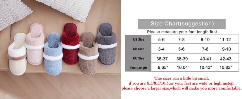Cozy Slippers for Women Indoor and Outdoor Fuzzy House Shoes with Memory Foam Anti-Skid Sole Gifts for Women Mom Ladies