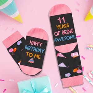 5-18 Years Old Birthday Gifts for Girls - Socks for Girls with Pop up Birthday Card, Presents for 5-18 Year Old Grils