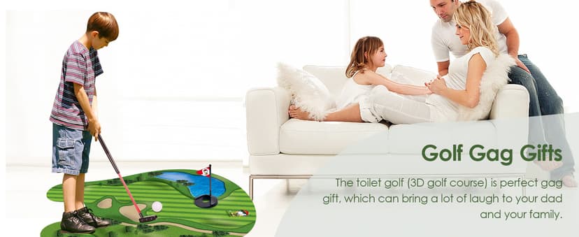 Toilet Golf, Toilet Golf Game Mini Golf - Gag Gifts for Men - Funny Dad Gifts, Funny Gifts for Men Boyfriend Brother, White Elephant Gifts for Adults