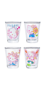 Silver Buffalo Sanrio Hello Kitty Strawberry Milk Japanese Character Ceramic Ramen Noodle Rice Bowl with Chopsticks, Microwave Safe, Pink, 20 Ounces