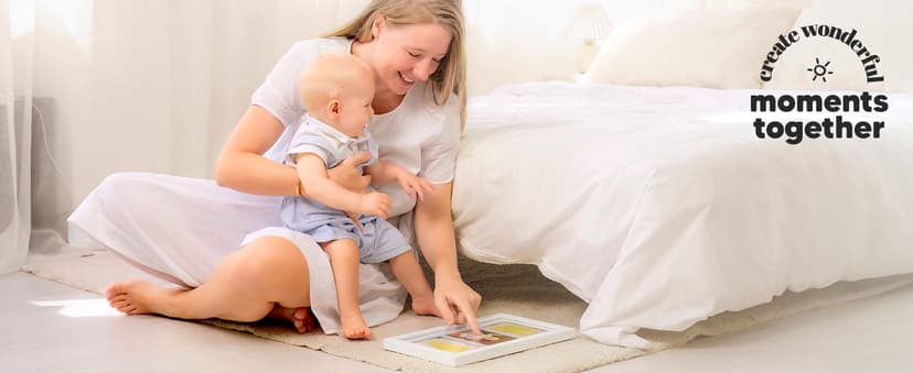 Baby Hand and Footprint Kit - Clay Handprint Keepsake Frame, Newborn Nursery Picture Frame, Personalized New Mom Gifts for Baby Shower & Registry (Alpine White)