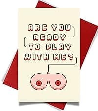 Cheerin Funny Greeting Card with Envelope - Anniversary Card - Romantic Birthday Card - Hilarious Gifts for Him Her Girlfriend Boyfriend Wife Husband