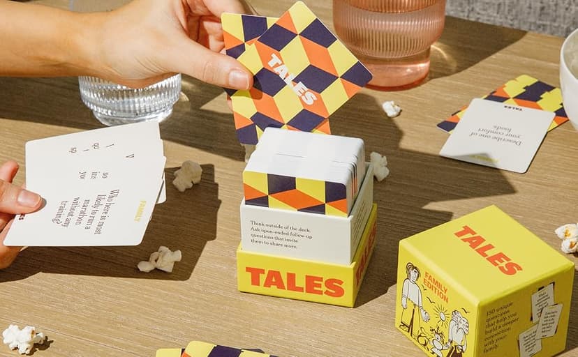 TALES 150 Conversation Cards, Family Edition, Perfect for Family Games for Adults, Teens, and Kids, Family Dinners, Game Nights, Gifts, Holidays, and Gatherings, Prompts for Meaningful Connections