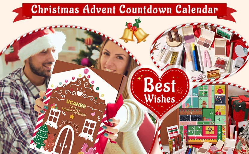 Makeup Advent Calendar 2025, 24 Days Christmas Gift Makeup Sets For Women, UCANBE 2025 Xmas Countdown Calendar Full Makeup Kits Beauty Makeup & Cosmetic For Teens, Girls Gift