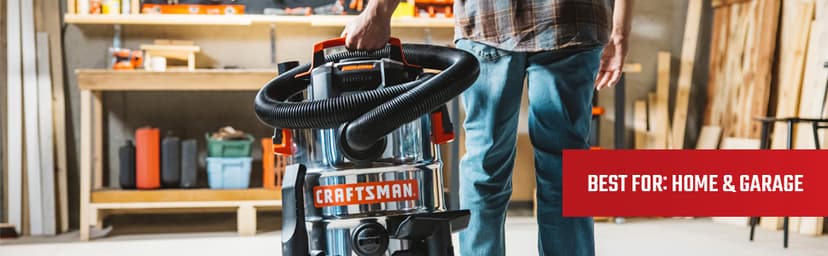 CRAFTSMAN CMXEVBE17155 10 Gallon 6.0 Peak HP Stainless Steel Wet Dry Vac, Portable Shop Vacuum Wet and Dry with Filter, Hose and Attachments for Home and Garage Use