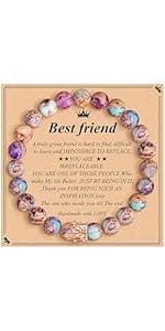 JoycuFF Woman Birthday Gifts Idea Friendship Gifts For Women Best Friends Besties Aunt Female Mom Daughter Granddaughter Gf Anniversary Christmas Graduation Healing Stone Crown Gifts For Her