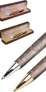 Fancy Pen for Men with Gift Box - Valuable Luxury Pen for Business and Office, Executive Gift for Family & Friends - Special Engraving & Led Decorative Box (BLACK SILVER)