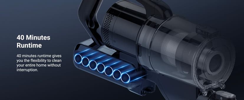 Eureka RapidClean Pro NEC280TL Cordless Stick Vacuum Cleaner – Lightweight 5.3 lbs, 40-Min Runtime, LED Headlights, 3 Power Modes, Ideal for Pet Hair, Hard Floors & Carpets