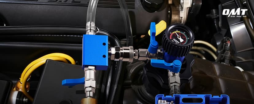 Orion Motor Tech Coolant Vacuum Refill Kit, Cooling System Vacuum Fill Tool with Leak Detector 5 Round Adapters 1 Conical Adapter, Radiator Coolant Fill Kit with Dual-Movement Gauge for Vacuum Leak