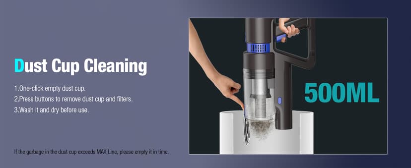 Cordless Vacuum Cleaner, 550W 45KPA 50Min Vacuum Cleaners for Home, Self-Standing Stick Vacuum with Touch Screen, 3 Power Modes, Rechargeable Battery, Handheld Vacuum for Pet Hair Carpet Floor