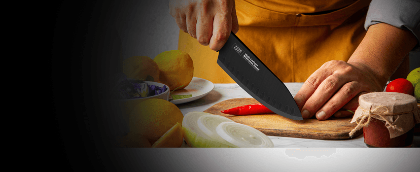 Home Hero Kitchen Knife Set with Sharpener - High Carbon Stainless Steel Knife Block Set with Ergonomic Handles (20 Pcs - Black)