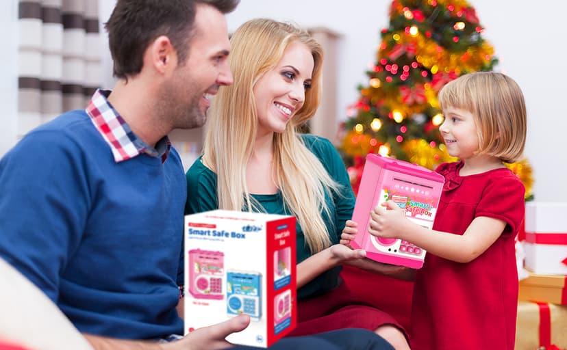 Pink Piggy Bank for Kids with Password Code Lock and Auto Grab Bill Slot, PhilaeEC Real Money Cash Coin Can Saving Box Electronic Money Safe Bank, Hot Gift for 4 7 8 9 10 11 Year Old Boys Girls