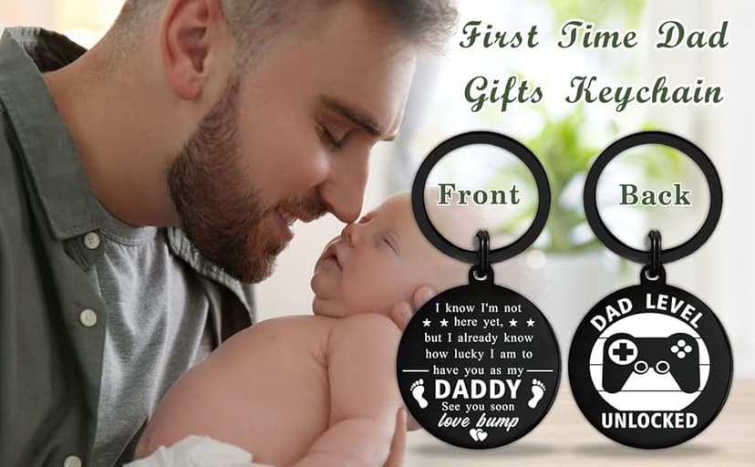 New Dad Gifts, First Time Dad Gifts, Christmas Daddy To Be Gift Keychain, Expecting Daddy Gift, Pregnancy Announcement for Daddy Level Unlocked, Fathers Day