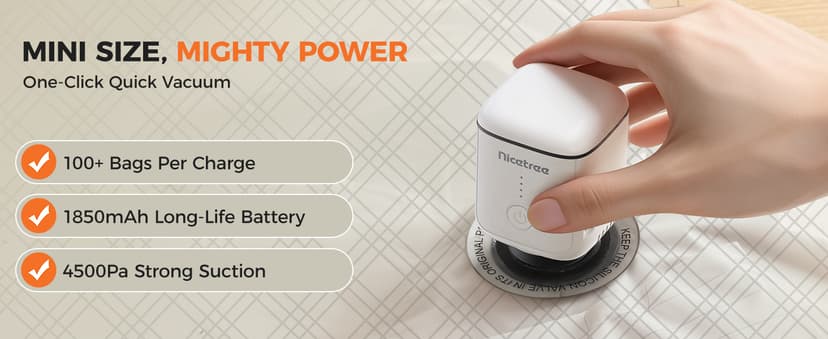 Nicetree 18-Pack Wireless Vacuum Storage Bags with Rechargeable Pump | 3 Sizes (20/24/28 Inch) Travel Vacuum Seal Bags for Clothing, Bedding & Seasonal Storage | Space Saver for Luggage