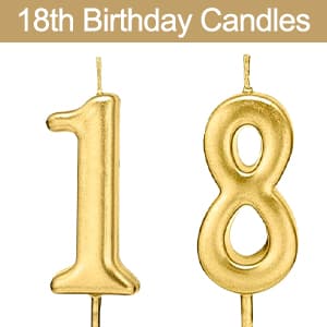 18th Birthday Decorations for Girls with 18th Birthday Sash White and Tiara Gold, Number Candles Gold, 18 Year Old Girl Gifts