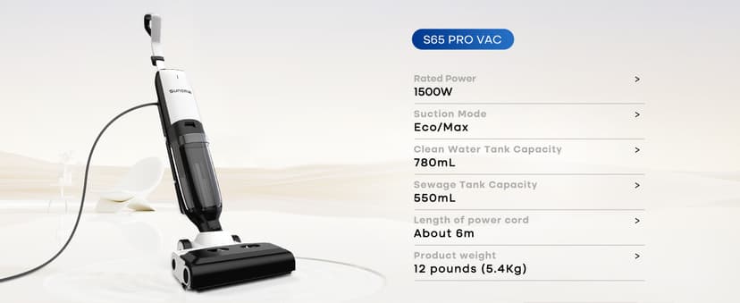 4-in-1 Steam Vacuum Mop Self-Cleaning Wet Dry Vacuum for Hardwood Floors Carpets 212°F High-Temperature Steam with LED Display