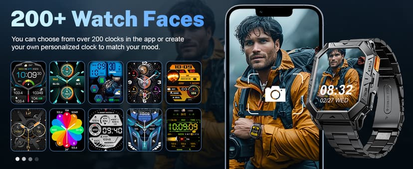 LIGE Military Smart Watches for Men(Answer/Make Calls),100-Day Battery Life,2.13" AMOLED Outdoor Sports Smartwatch with Compass,Heart Rate/Sleep Monitor Fitness Tracker for Android iOS,AI Voice