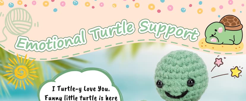 Mini Funny Turtle Daughter Gifts from Mom Dad, Birthday Gifts for Kids Teens Adults Daughter in Law Bonus Step, I Love You Small Cute Stuff Things, Handmade Emotional Positive Crochet Turtle