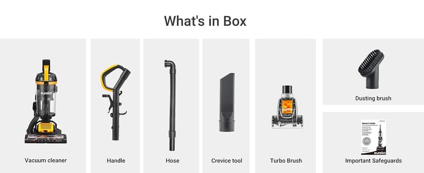 Eureka Powerful Upright Vacuum Cleaner for Home Pet Hair, Lightweight Household Upright Vacuum for Carpet and Hard Floor, MaxSwivel Pro NEU350 with Pet Tool, Yellow