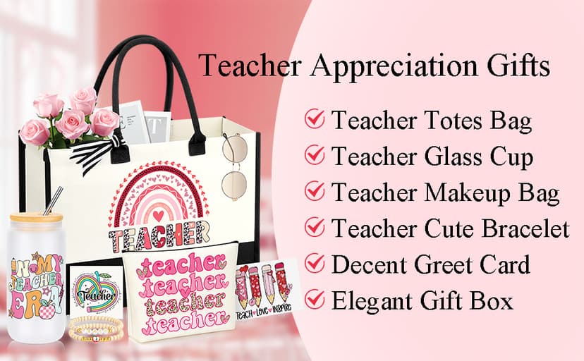 Teacher Appreciation Gifts, Teacher Valentine Christmas Gifts Ideas Basket Set of 5