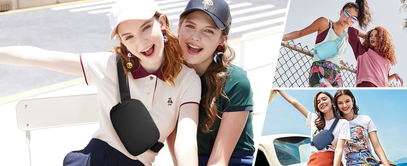 Belt Bag Fanny Pack Crossbody Bags for Women Fashion Waist Packs with Adjustable Strap Gifts for Women Men Teen Girls (Icing Blue)