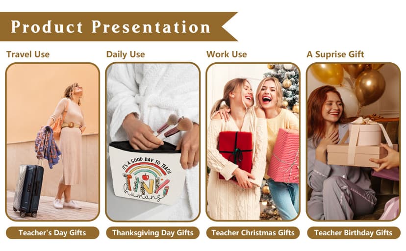 Teacher Appreciation Gifts, Para Gifts Appreciation,Teacher Makeup Bag Must Haves,It's A Good Day to Teach Tiny Human.