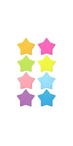 SIMONA Heart Shape Sticky Notes 8 Color Bright Colorful Sticky Pad 75 Sheets/Pad Self-Sticky Note Pads