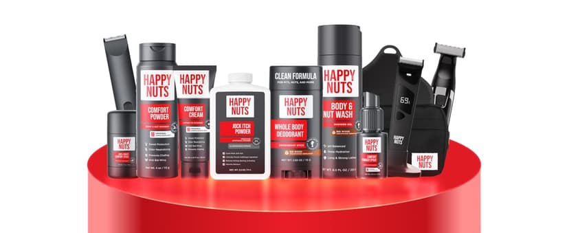 HAPPY NUTS Comfort Cream Deodorant For Men: Anti-Chafing Sweat Defense, Odor Control, Aluminum-Free Mens Deodorant & Travel Essential for Men's Private Parts 3.4 fl oz (Original)