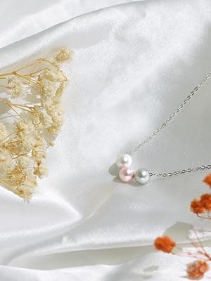 Sereney Birthday Gifts for Girls Women, Sterling Silver Pearl Necklace as 7 9 10 11 13 15 16 18 21 30 40 50 60 Year Old Birthday Gifts, Single Pearl Necklace as Bday Gifts for Friends