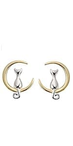 S.Leaf 925 Sterling Silver Cat Necklace Jewelry for Women Trendy Dainty Charm Pendant Necklaces Best Friend Birthday Gifts for Her Sister Mom Wife Womens