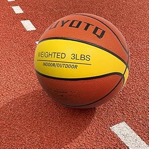 KUYOTQ 3LBS/3.3LBS/2.2LBS/ 29.5/28.5" Weighted Basketball Composite Indoor Outdoor Heavy Trainer Basketball for Improving Ball Handling Dribbling Passing and Rebounding Skill (deflated, Size 7/6)