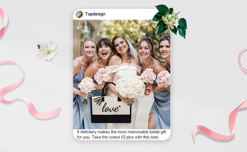 TOPDesign Canvas Tote Bag, Bridal Shower Gifts for Bride, Wedding Bachelorette Bride Gifts Shoulder Bag