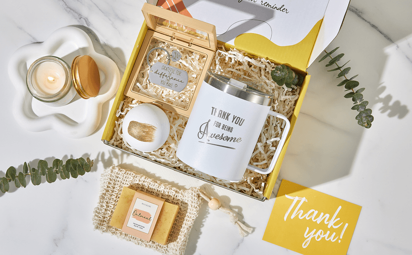 Thank You Gifts for Women Employee Appreciation Gifts Baskets Box for Best Friend Mom Teachers Nurse Secretary Boss Lady Hostess Mentor Leaders Office Coworkers for Holiday With Thank You Card Tumbler