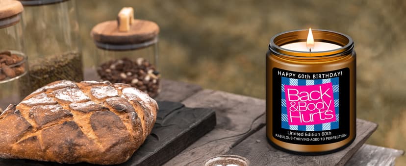 Homsolver 60th Birthday Gifts for Women Men, Happy 60th Birthday Decorations Candles Gift for Her Him, Funny 60 Years Old Ideas- Lavender Scented Candle