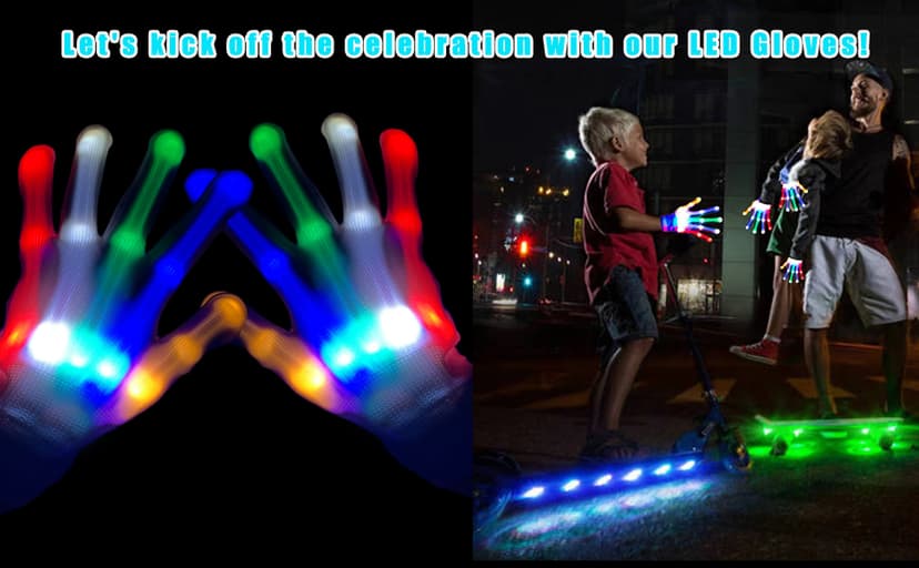Toys for Ages 8-13 LED Gloves Toys for Boys Age 8-10 Light Up Gloves, Light Up for Kids Birthday Easter Gift Cool Fun Toys for 8-13 Year Old