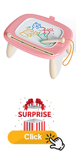 Kikidex Magnetic Drawing Board, Toddler Girl Toys for 1-2 Year Old, Doodle Board Pad Learning and Educational Toys for 1 2 3 Year Old Baby Kids Birthday Gift(Soft Pink)