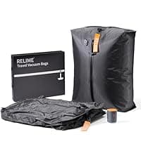 Classic Series Vacuum Bags for Travel Luggage with Wireless Pump, Compression Bags for Carry On Suitcases and Backpack, Vacuum Seal Packing cube for Cloth Packing (2PC + PUMP)