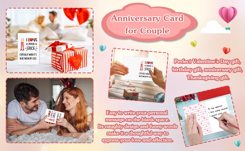 PETCEE Funny Valentines Day Card - 4"x6" Valentines Day Card for Him Her Naughty Valentines Day Gifts Cards with Envelop for Boyfriend Girlfriend Husband Wife Men Women Anniversary Birthday