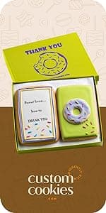 Happy Birthday Gift Basket Custom Sugar Cookies - Happy Birthday Cookies in Gift Box, delivery by Prime - Hand Decorated Kosher Treats for Men, Him, Husband - Bakery & Dessert Gifts as a Birthday Cake