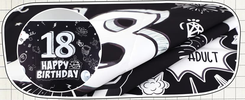 Birthday Party Supplies, Black Birthdays Decorations (18th)