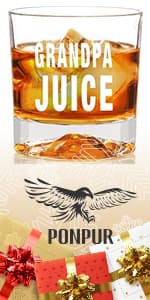 PONPUR Gifts for Grandpa Papa, Whiskey Decanter Set for Grandfather, Unique Grandpa Birthday Gift from Granddaughter Grandson, Best Christmas Retirement Presents for Whisky Scotch Bourbon Lovers