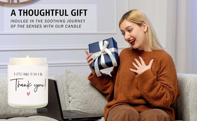 Thank You Gifts for Women, Men, Hostess Gift, Lavender Scented Soy Wax Candle, Appreciation Gifts for Teacher Coworker Employee Boss Nurse, a Little Candle to Say A Big Thank You, Handmade