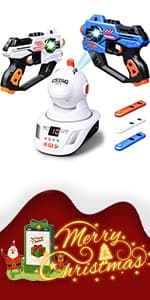 Laser Tag, 2 Lazer Toy Gun of Projector with Digital LED Score Display, Gifts for Kids, Teens, Adults, Shooting Battle Games with 3 Targets, Birthday Gift Toys for 6 7 8 9 10 11 12+Year Old Boys Girls